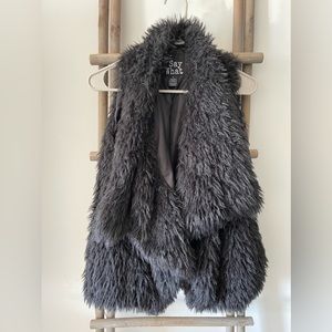 Black Faux Fur Vest S New